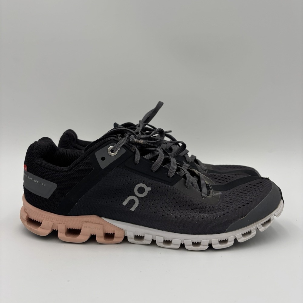 On Cloudflow Rock/Rose Womens Size 8 Gray Pink Running Shoes Athletic Gym